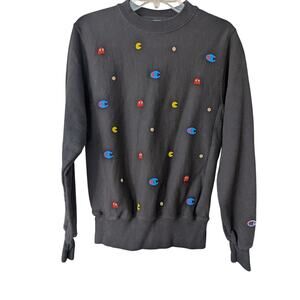Champion Pacman Limited Edition Mens XS Unisex Reverse Weave Black Sweatshirt